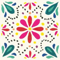 Floral Fiesta White Tile II #41521