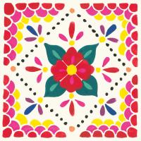 Floral Fiesta White Tile IV #41523