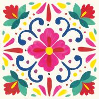 Floral Fiesta White Tile VII #41526