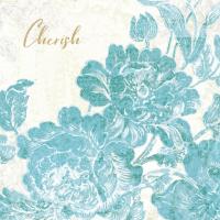 Toile Roses V Teal Cherish #42443