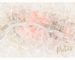 Watercolor Wanderlust Paris Blush Crop #43019