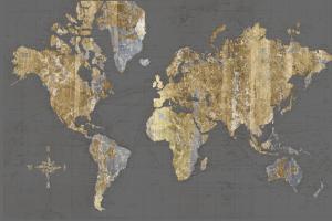 Gilded Map Gray - No Border #48399