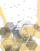 Yellow Grey Abstract Hexagons 2 #50980