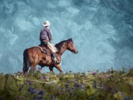 Cowboy Enjoys The Outlook #52051