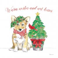 Holiday Paws V on White #54342