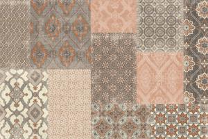 Venetian Patchwork I Orange Gray #55378