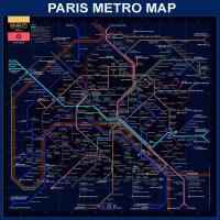 Paris Metro Map- Blue #BE113620