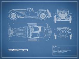 Jaguar SS-100-Blue #RGN112757