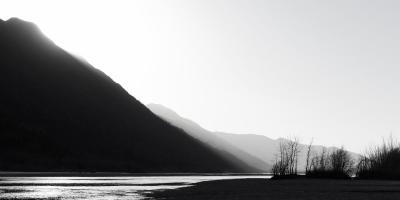 B&W glacial river #SK113980