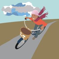 Cloud Girl on Bike #100678