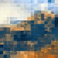 Gridded Watercolor Landscape A - Recolor #101510