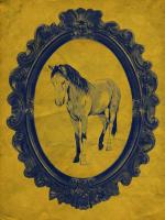 Framed Paint Horse in Yellow #89821