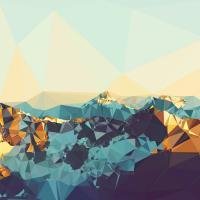 Fractal Mountain Sunset #98786